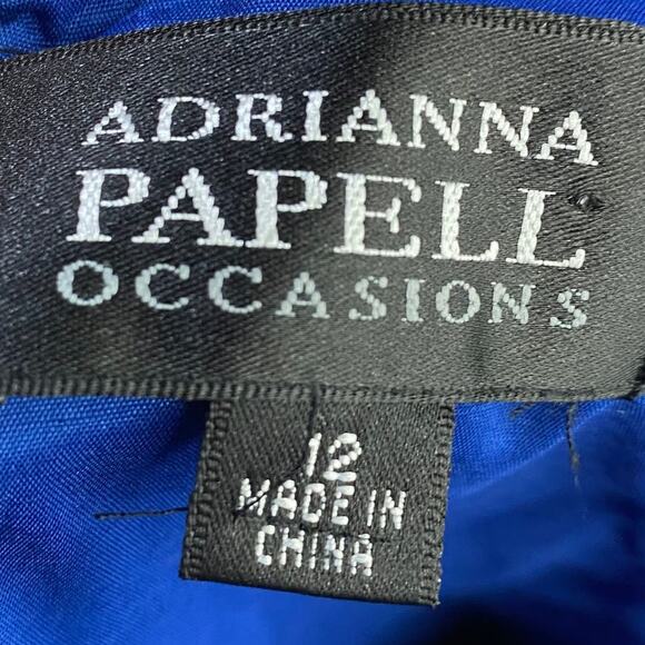 Adrianna Papell Cocktail Dress & Jacket Set Iridescent Cobalt Blue Womens Medium - Picture 11 of 14